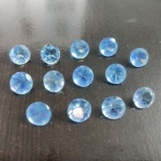 Natural aquamarine with inclusion 10mm round cut 3.17 cts